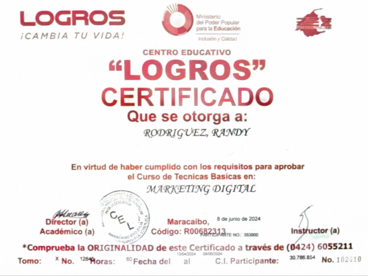 Certificado Marketing Digital